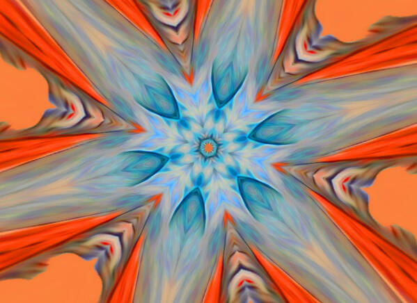 Digital Poster featuring the digital art Flower Burst Abstract by Ronald Mills