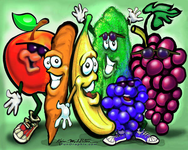 Food Poster featuring the digital art Food Rainbow by Kevin Middleton