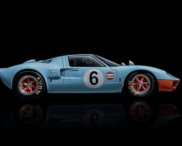 Racing Poster featuring the digital art Ford GT 40 by Douglas Pittman