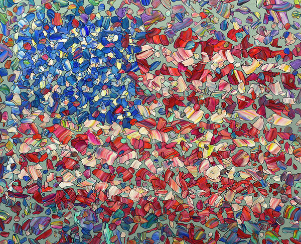 Usa Poster featuring the painting Fragmenting Flag by James W Johnson