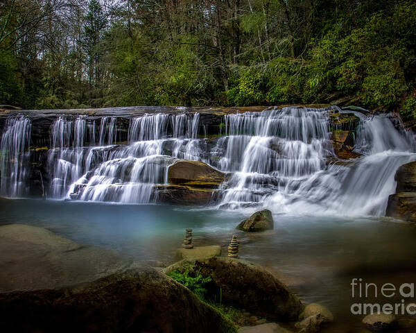 French Broad Falls Poster featuring the photograph French Broad Falls at Living Waters by Shelia Hunt