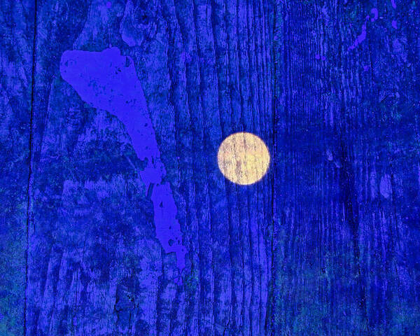 Moon Poster featuring the digital art Daytime Full Moon Wood and Paint by Russ Considine