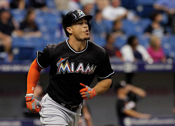 American League Baseball Poster featuring the photograph Giancarlo Stanton by Brian Blanco