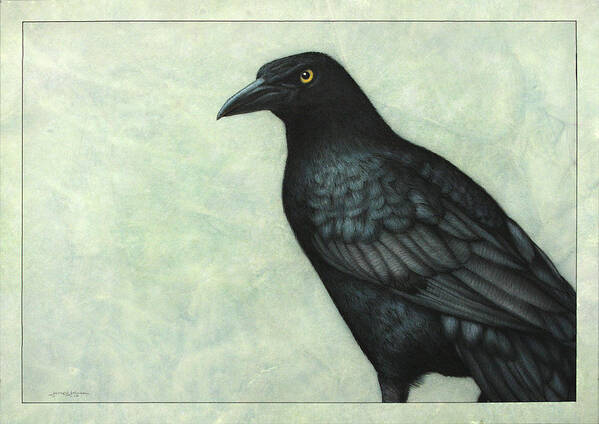 Grackle Poster featuring the painting Grackle by James W Johnson