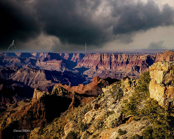 Grand Canyon Poster featuring the photograph Grand Canyon Thunder by GLENN Mohs