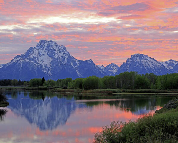 Oxbow Bend Poster featuring the photograph Grand Teton National Park - Oxbow Bend Snake River by Richard Krebs