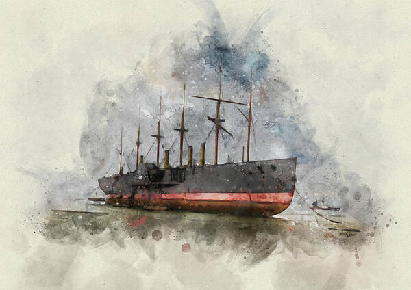 Steamship Poster featuring the digital art Great Eastern by Geir Rosset