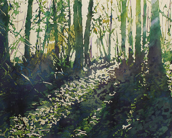 Forest Poster featuring the painting Green Light by Jenny Armitage