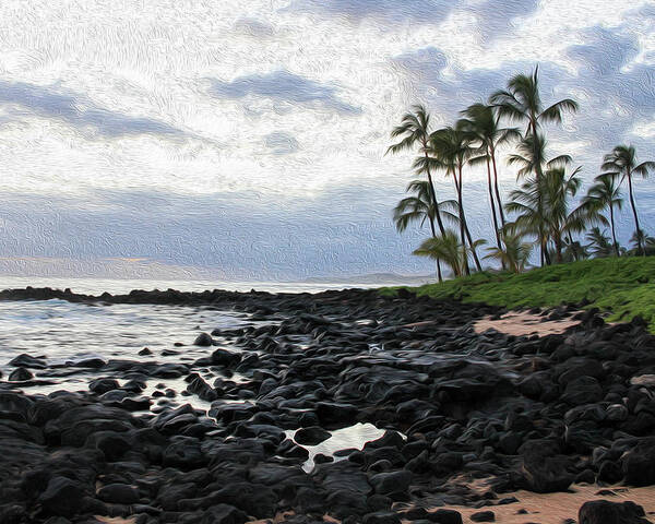 Hawaii Poster featuring the photograph Grey Sunset Painting by Robert Carter