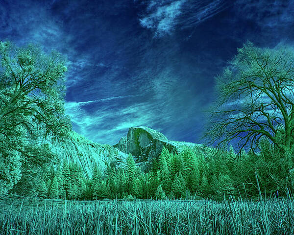 Landscape Poster featuring the photograph Half Dome Colored Infrared by Romeo Victor