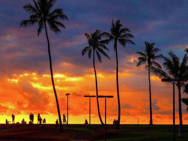 Hawaii Poster featuring the photograph Hawaiian Silhouettes by David Desautel