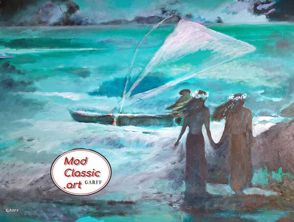 Hawaii Poster featuring the painting Hawaiian Wind ModClassic Art by Enrico Garff