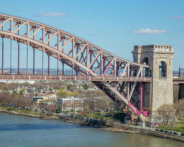 Hell Gate Bridge Poster featuring the photograph Hell Gate Bridge Astoria Side by Cate Franklyn