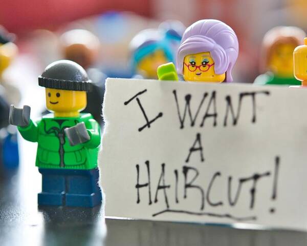 LEGO Protest I want Haircut Poster by Danny Rivera -