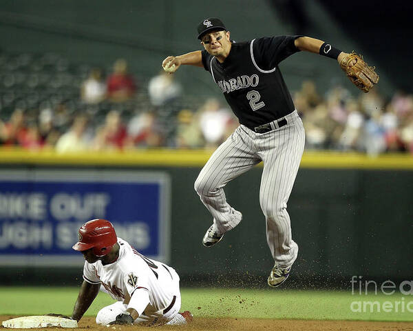 Double Play Poster featuring the photograph Justin Upton and Troy Tulowitzki by Christian Petersen