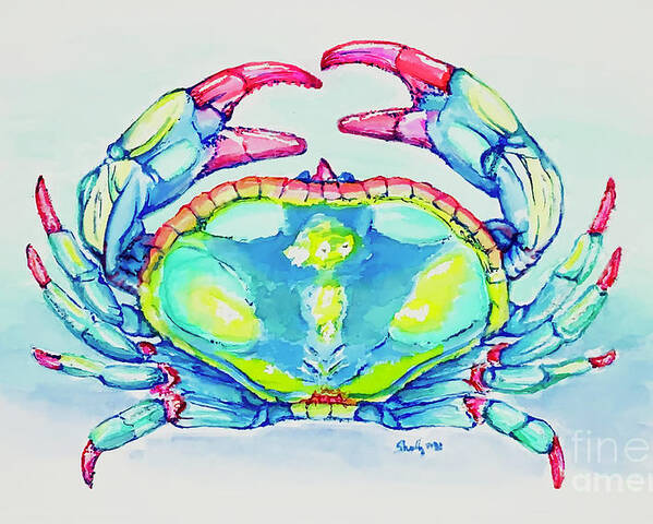 Crab Poster featuring the painting Key West Crab 2021 by Shelly Tschupp