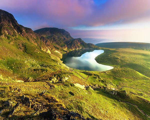 Bulgaria Poster featuring the photograph Kidney Lake by Evgeni Dinev