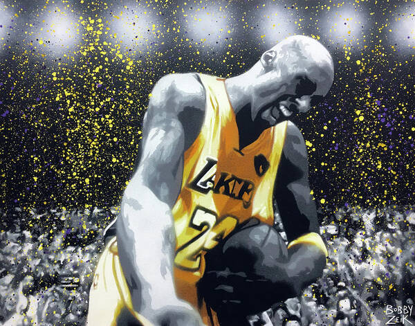 Kobe Poster featuring the painting Kobe by Bobby Zeik