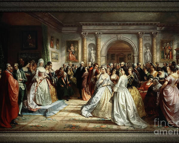 Lady Washington's Reception Day Poster featuring the painting Lady Washington's Reception Day by Daniel Huntington Old Masters Fine Art Reproduction by Rolando Burbon