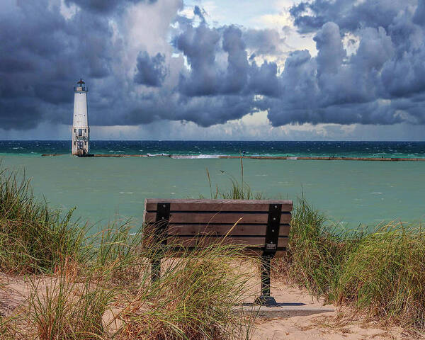 Northernmichigan Poster featuring the photograph Lake Michigan Storm IMG_2578 by Michael Thomas