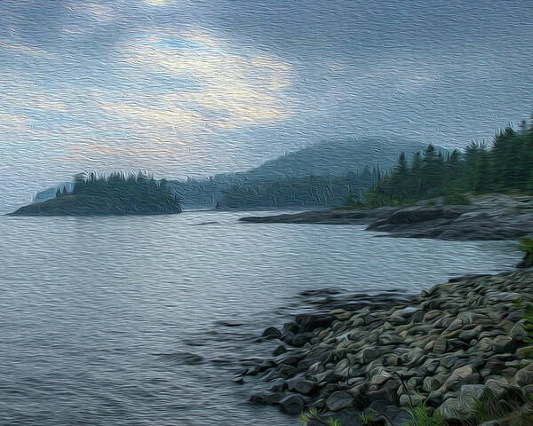 Mist Poster featuring the photograph Early Morning on Lake Superior by Robert Carter