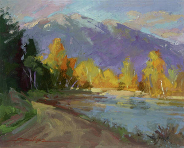 Autumn Paintings Poster featuring the painting Late Autumn Sun by Betty Jean Billups