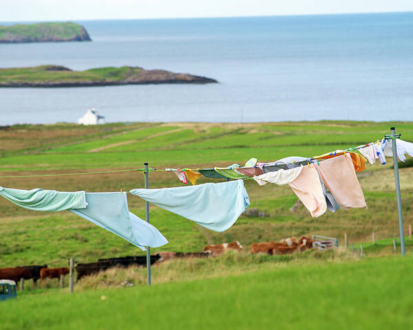 Laundry Poster featuring the photograph Laundry in the yard, Isle of Skye, UK by Dubi Roman