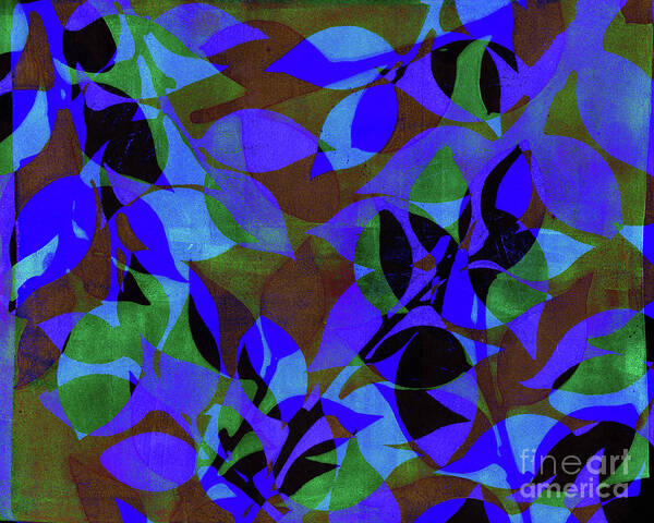 Plant Poster featuring the mixed media Leaf Abstract by Kristine Anderson
