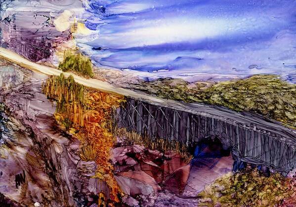 Bridge Poster featuring the painting Leaving it all behind by Angela Marinari