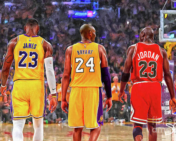 LeBron James, Kobe Bryant and Michael Jordan Poster by Mark Spears