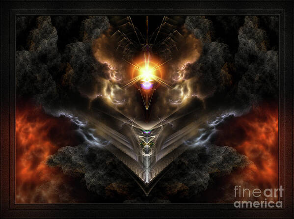 Dragons Light Poster featuring the digital art Light Of The Dragon Fractal Art Composition by Rolando Burbon