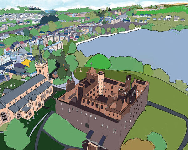 Linlithgow Poster featuring the digital art Linlithgow Palace by John Mckenzie