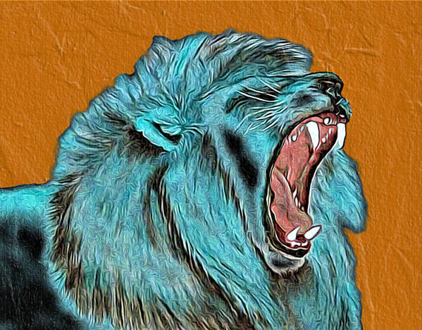 Abstract Poster featuring the mixed media Lion's Roar - Abstract by Ronald Mills