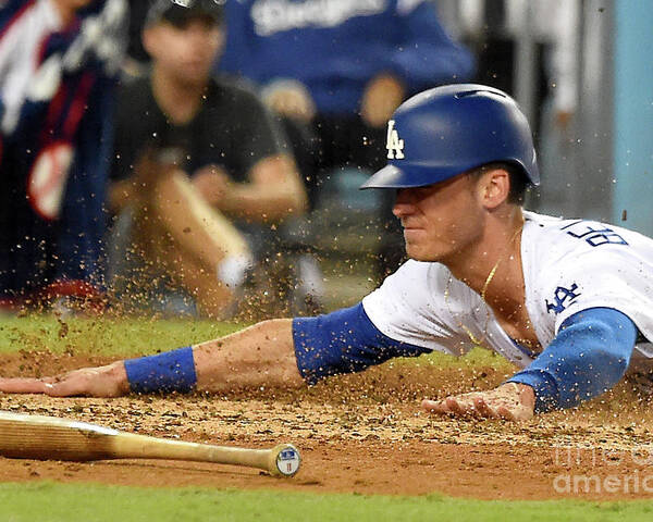 People Poster featuring the photograph Logan Forsythe and Cody Bellinger by Jayne Kamin-oncea
