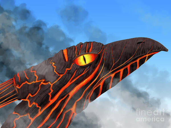 Dragon Poster featuring the digital art Magma Dragon by Rohvannyn Shaw