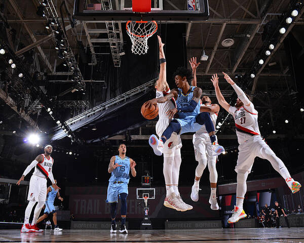 Nba Pro Basketball Poster featuring the photograph Memphis Grizzlies v Portland Trail Blazers by Jesse D. Garrabrant