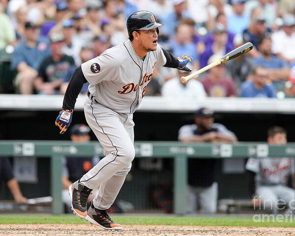 Double Play Poster featuring the photograph Miguel Cabrera by Dustin Bradford