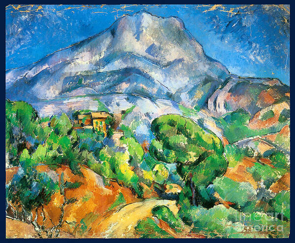 Cezanne Poster featuring the painting Monte Sainte-Victoire above the Tholonet Road 1896 by Paul Cezanne