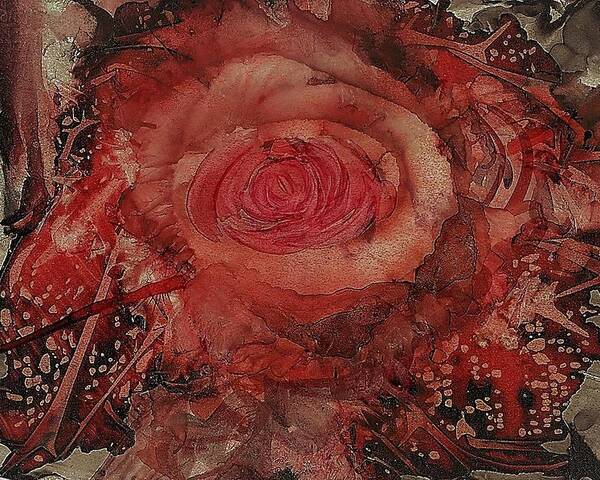 Rose Poster featuring the painting Mountain Rose by Angela Marinari