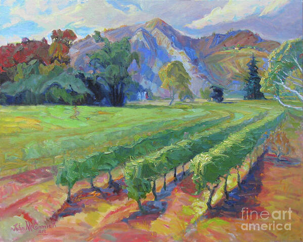 Vineyard Poster featuring the painting Napa Valley Afternoon by John McCormick