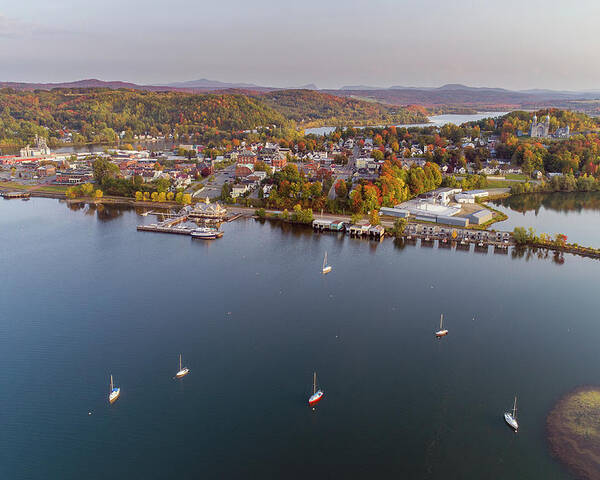 Fall Poster featuring the photograph Newport Vermont Waterfront 2020 by John Rowe