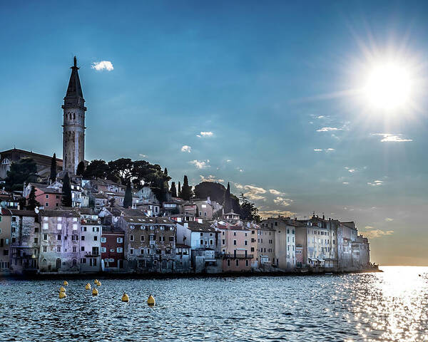 Croatia Poster featuring the photograph Old Town Of The City Of Rovinj In Croatia by Andreas Berthold
