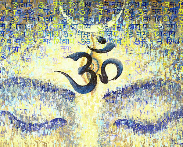 Om Poster featuring the painting OM by Vrindavan Das