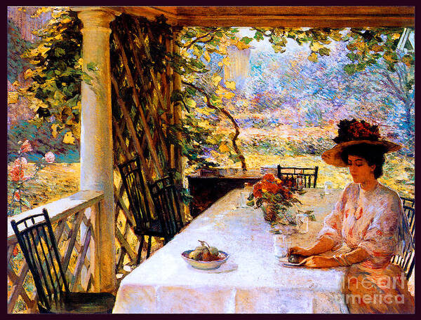 Chadwick Poster featuring the painting On the Porch 1908 by William H Chadwick