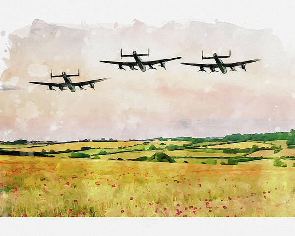 Art Poster featuring the digital art Our Bomber Boys by Airpower Art