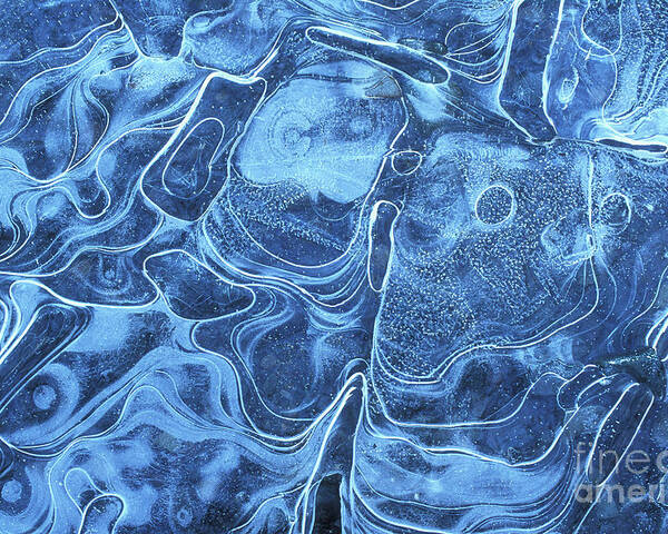 Ice Pattern Poster featuring the photograph Patterns in the ice of a frozen lake by Neale And Judith Clark