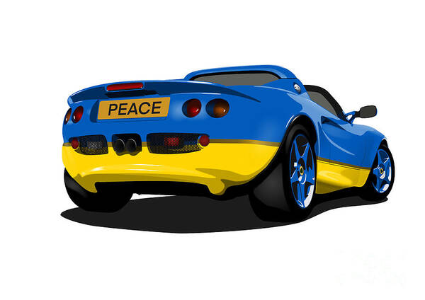 Peace Poster featuring the digital art Peace Please - S1 Series One Elise Classic Sports Car by Moospeed Art