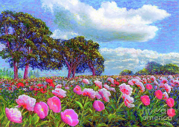 Floral Poster featuring the painting Peony Heaven by Jane Small
