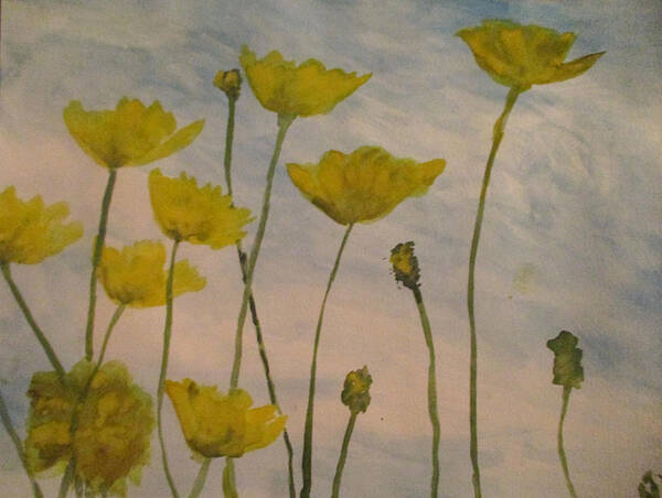 Wild Flowers Poster featuring the painting Petalled Yellow by Jen Shearer