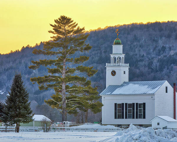 Post Mills Congressional Church Poster featuring the photograph Post Mills Congressional Church West Fairlee Vermont by Juergen Roth